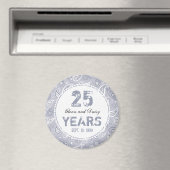 25e Silver Wedding Jubileum Paisley Pattern Magneet (Insitu (Vaatwasser))