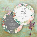 25e Silver Wedding Jubileum Rozen Waterverf Kaart<br><div class="desc">Deze botanische 25e trouwdag-uitnodiging met een delicate waterverf bloemperkool kan gepersonaliseerd worden met je speciale informatie over de zilveren verjaardag. Op de achterzijde staat een bijpassende bloemige tuin die je verjaardagsdata in elegante witte tekst op een zilveren achtergrond plaatst. Ontworpen door: Thisnotme©</div>