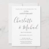 25e Silver Wedding Jubileum Signature Script Kaart (Voorkant)