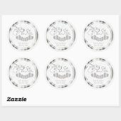 25e Silver Wedding Jubileum - Witte Damask Ronde Sticker (Vel)