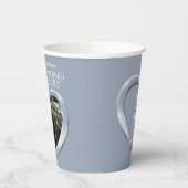 25e Silver Wedding trouwdag foto Papieren Bekers (Links)