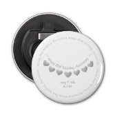 25e Silver Wedding trouwdag met cadeautje Button Flesopener (Voorkant)