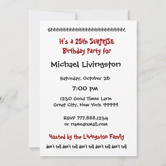 25e Sjabloon voor uitnodiging in het kader van de  (Achterkant)