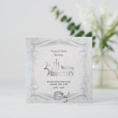 25e stijlvol zilver-Jubileum Save The Date (Staand voorkant)
