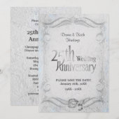 25e stijlvol zilver-Jubileum Save The Date (Voorkant / Achterkant)