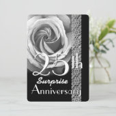 25e SURPRISE jubileum uitnodiging Roos V01B (Staand voorkant)