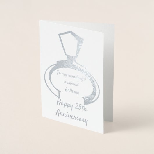 25e trouwdag aan mijn man folie kaarten (Voorkant)