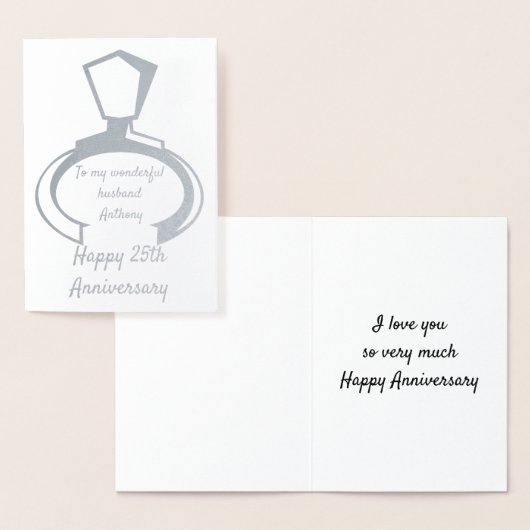 25e trouwdag aan mijn man folie kaarten (Display)