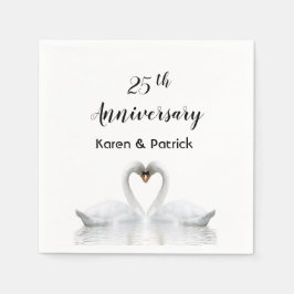 25e trouwdag blanke zwanen houden van liefde servet