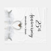 25e trouwdag: blanke zwanen uit liefde fleece deken (Voorkant (Horizontaal))