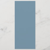 25e trouwdag blauw bloemmotief elegant menu (Achterkant)