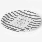 25e trouwdag Elegante zilveren streep Papieren Bordje (Gekanteld)