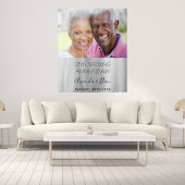 25e trouwdag foto zilveren elegant wandkleed