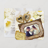 25e trouwdag jubileum gouden hartvormig hangeretui kaart (Voorkant / Achterkant)