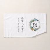 25e trouwdag met eucalyptus baard bad handdoek (Handdoek)