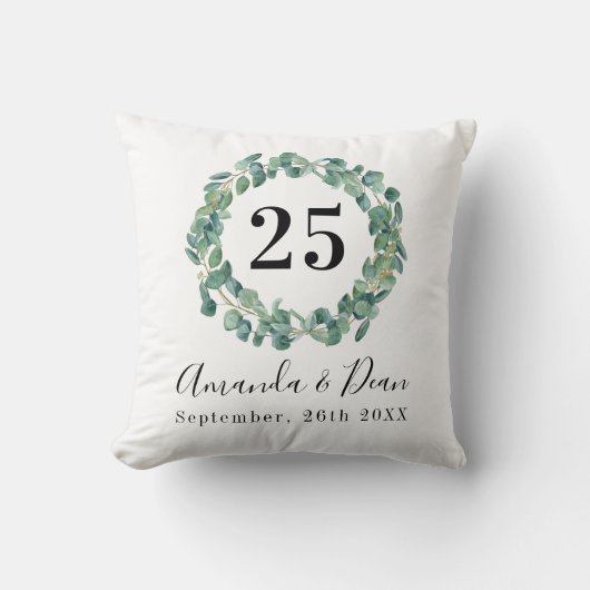 25e trouwdag met eucalyptus baard kussen (Voorkant)