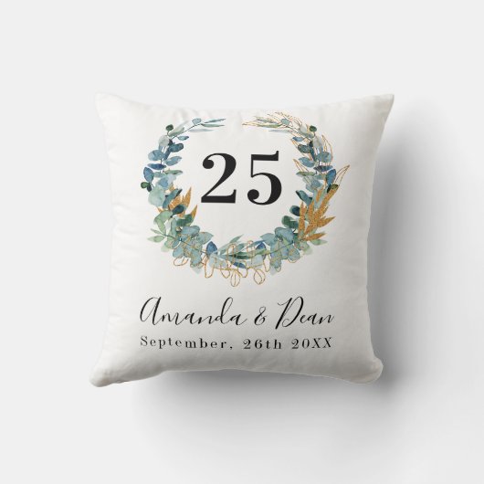 25e trouwdag met eucalyptus baard kussen (Achterkant)