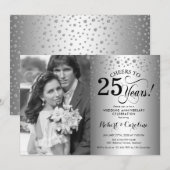 25e trouwdag met foto - Zilver Kaart (Voorkant / Achterkant)