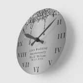 25e trouwdag Modern Elegante Vijftigste Ronde Klok (Hoek)