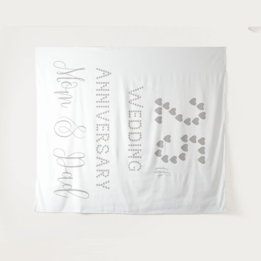 25e trouwdag ouders zilveren bruiloft wandkleed (Voorkant (horizontaal))