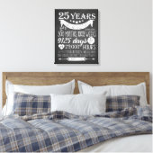 25e trouwdag, schoolbord, 25 jaar canvas afdruk (Insitu (Slaapkamer))