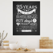 25e trouwdag, schoolbord, 25 jaar poster (Keuken)