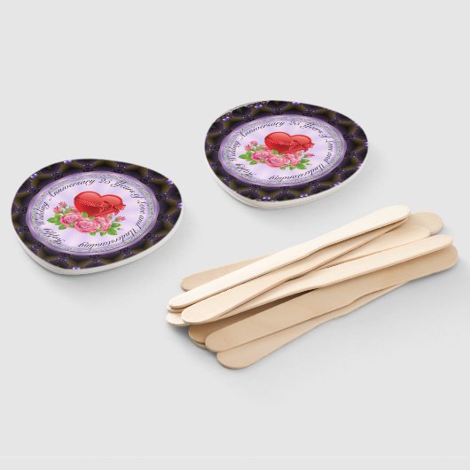 25e trouwdag Set van fans Handwaaier (Niet-gemonteerd)