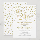 25e trouwdag uitnodiging - Goud & Wit (Voorkant / Achterkant)