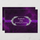25e trouwdag - Uitnodiging - Paars (Voorkant / Achterkant)