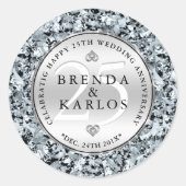 25e trouwdag viering ronde sticker (Voorkant)