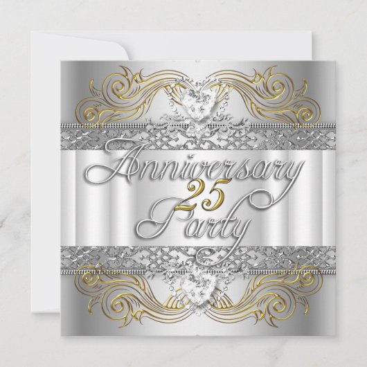 25e trouwdag zilver witgoud kaart (Voorkant)