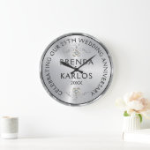 25e trouwdag zilver & witte diamanten grote klok (Huis)