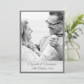 25e trouwdag Zilver Zwart Wit Foto Kaart (Staand voorkant)