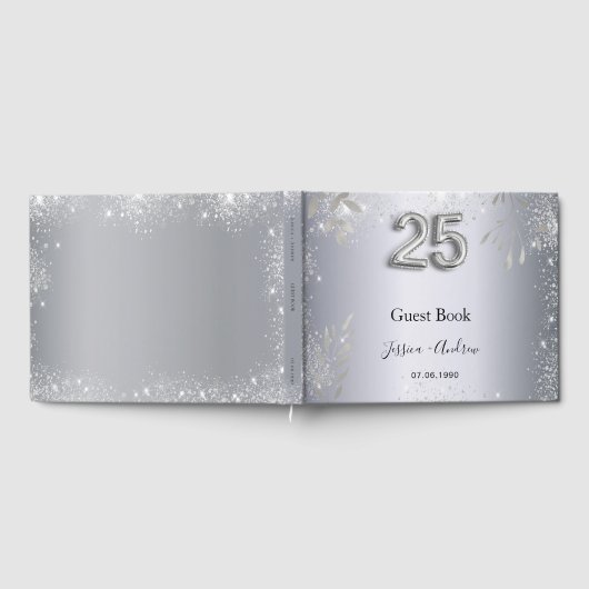 25e trouwdag zilverblad gastenboek (Volledig)