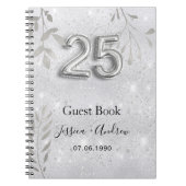 25e trouwdag zilverblad gastenboek notitieboek (Voorkant)