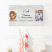 25e trouwdag zilveren foto glitter spandoek (Insitu)