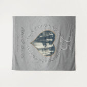 25e trouwdag zilveren foto hart wandkleed (Voorkant (horizontaal))