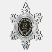 25e trouwdag zilveren glitter en goud tin sneeuwvlok ornament (Rechts)