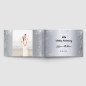 25e trouwdag zilveren glitter foto gastenboek (Volledig)