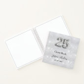 25e trouwdag zilveren glitter gastenboek notitieboek (Binnen)