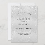 25e trouwdag zilveren glitter luxe kaart (Voorkant)