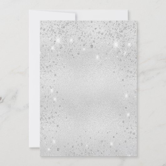 25e trouwdag zilveren glitter luxe kaart (Achterkant)