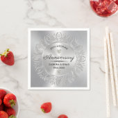 25e trouwdag zilveren glitter mandala servet (Insitu)