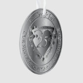 25e trouwdag zilveren hart ornament (voorkant)
