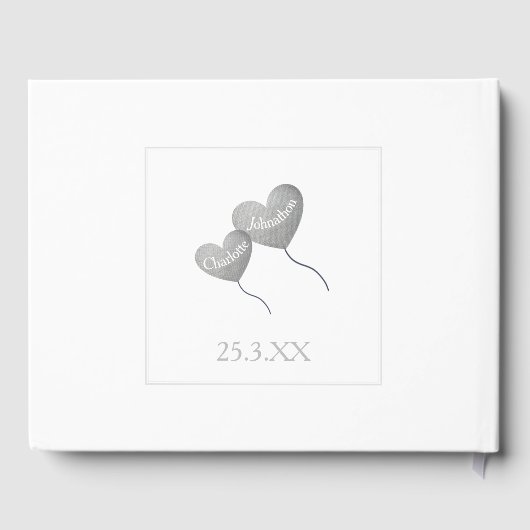 25e trouwdag zilveren hartballon gastenboek (Achterkant)