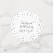 25e trouwdag zilveren harten confetti (Kleine voorkant)