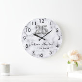 25e trouwdag zilveren marmer grote klok (Huis)