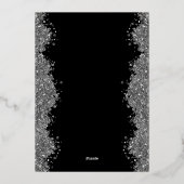 25e trouwdag zilveren nep glitters  folie uitnodiging (Achterkant)