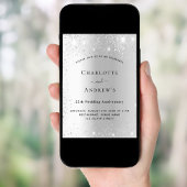 25e trouwdag zilveren sparkles kaart