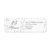 25e trouwdag zilveren Stardust confetti Etiket (Voorkant)